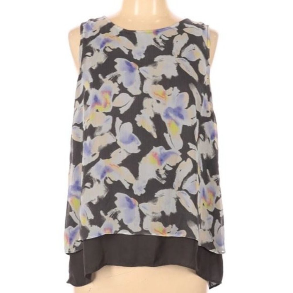Apt. 9 Sleeveless Blouse Abstract Floral Print L